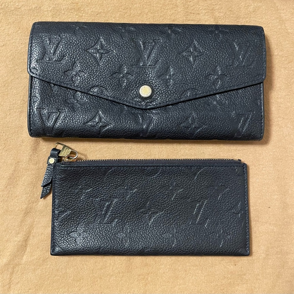 LOUIS VUITTON Curieuse Wallet Monogram Empreinte Leather Black